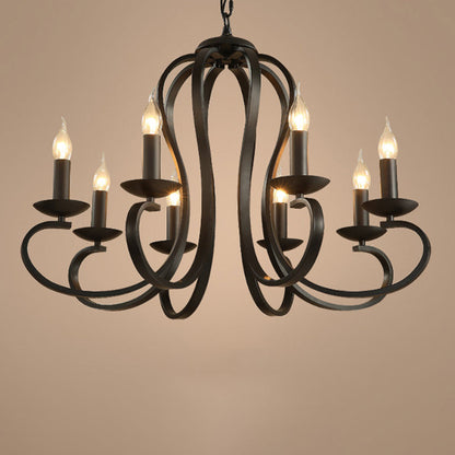 Juliette Black Swirled Arm Traditional Metal Chandelier