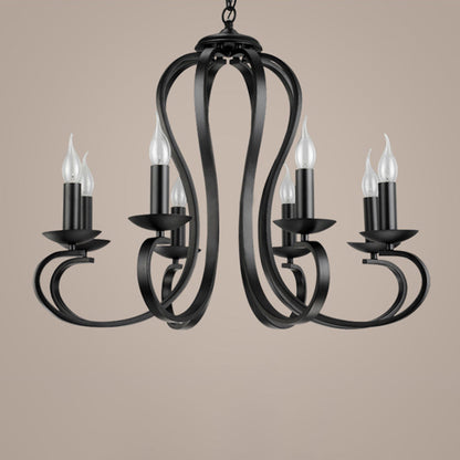 Juliette Black Swirled Arm Traditional Metal Chandelier