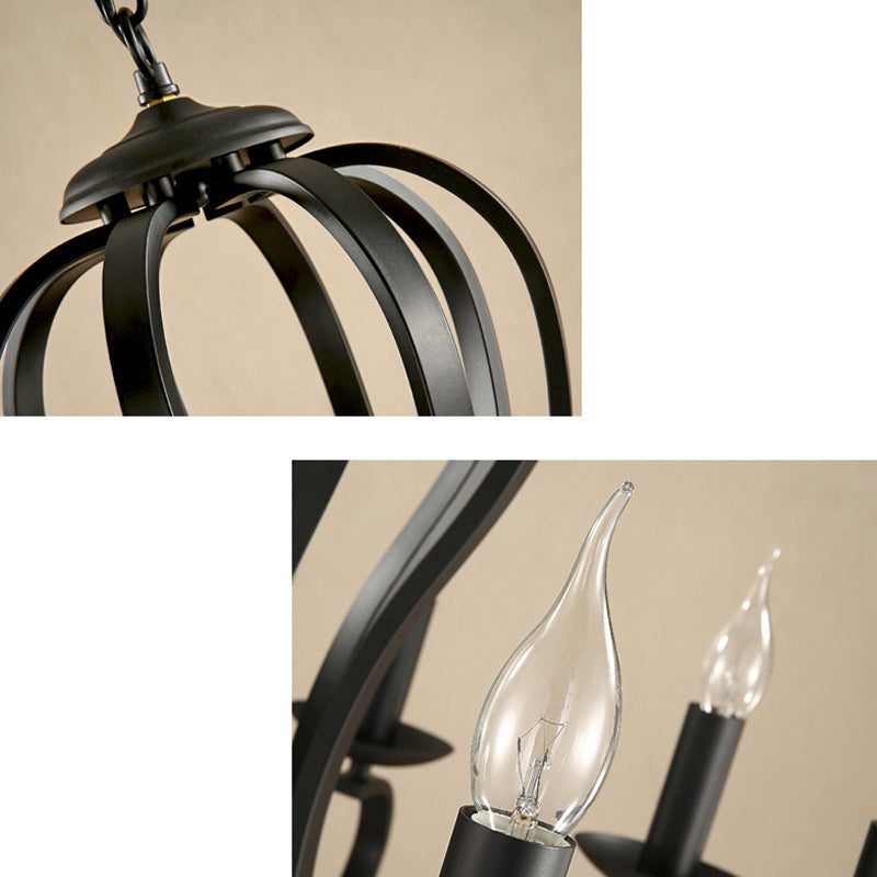 Juliette Black Swirled Arm Traditional Metal Chandelier