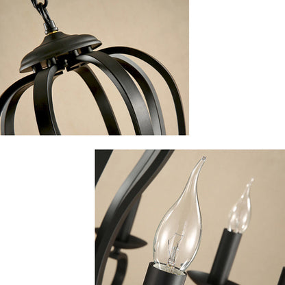 Juliette Black Swirled Arm Traditional Metal Chandelier