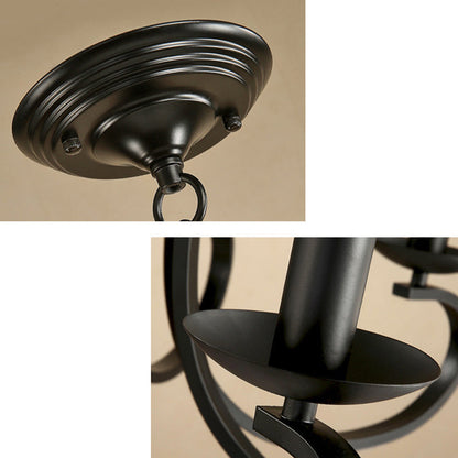Juliette Black Swirled Arm Traditional Metal Chandelier