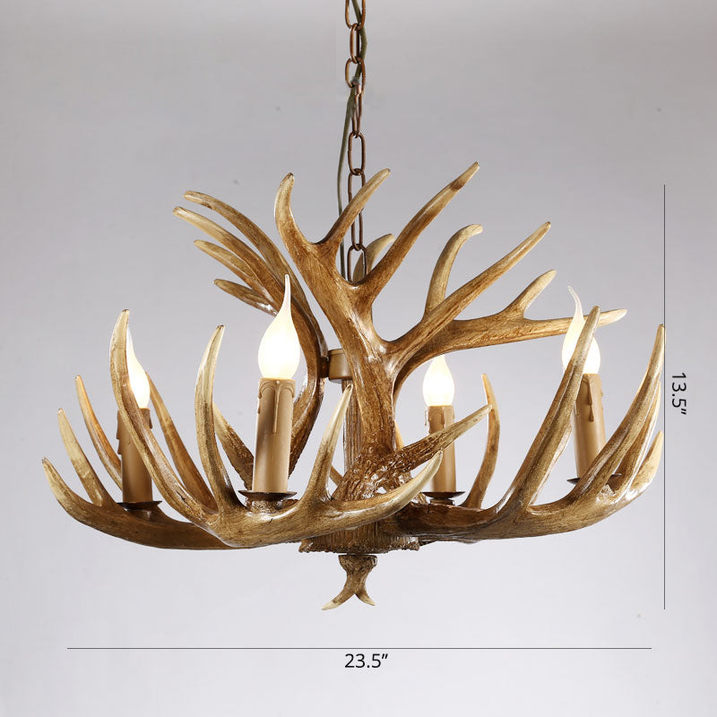 Élise Rustic Artificial Antler Chandelier Exposed Bulb Pendant