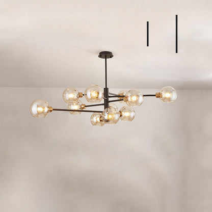Lustre en verre Aurélie Sputnik à 3 niveaux moderne