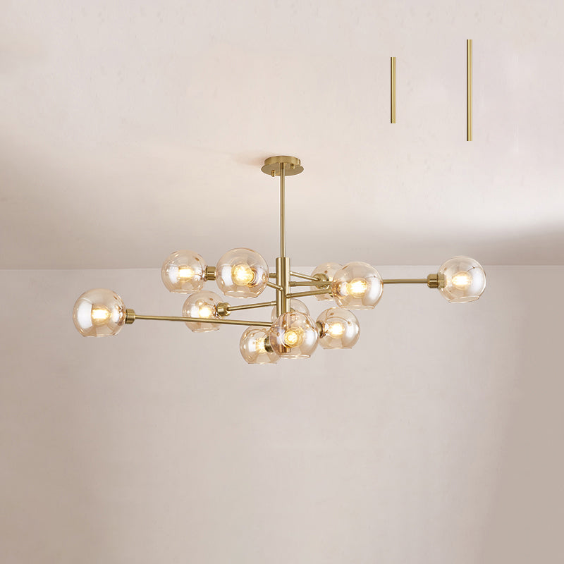 Lustre en verre Aurélie Sputnik à 3 niveaux moderne