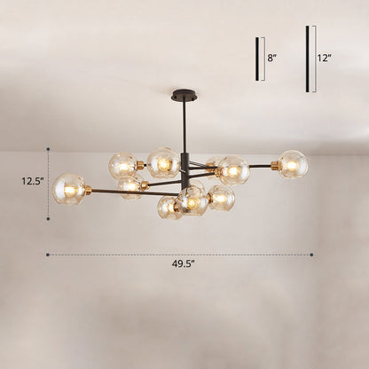 Lustre en verre Aurélie Sputnik à 3 niveaux moderne