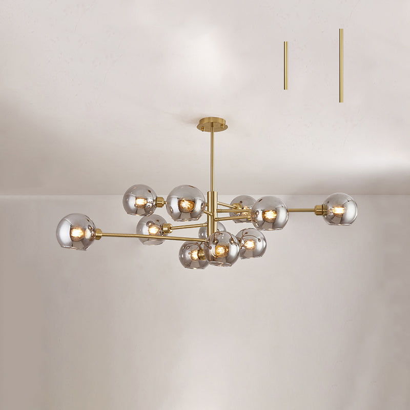 Lustre en verre Aurélie Sputnik à 3 niveaux moderne
