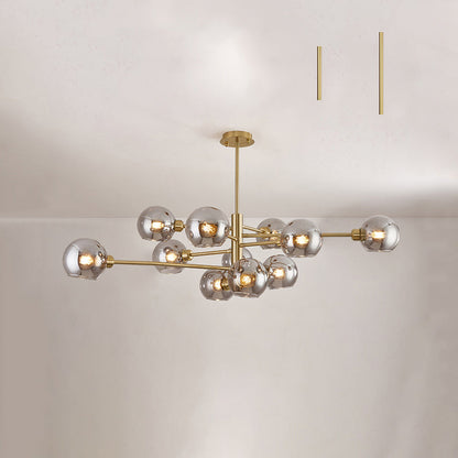 Lustre en verre Aurélie Sputnik à 3 niveaux moderne