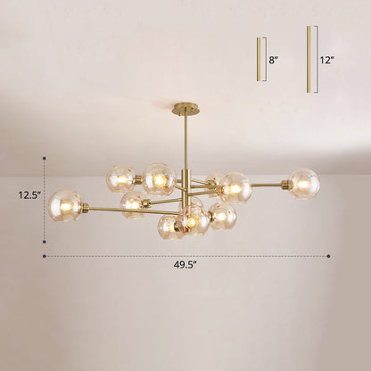 Lustre en verre Aurélie Sputnik à 3 niveaux moderne