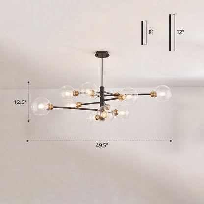 Lustre en verre Aurélie Sputnik à 3 niveaux moderne