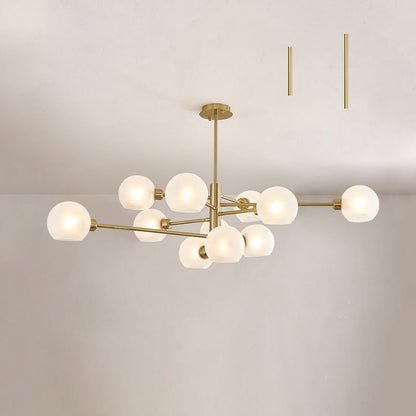 Lustre en verre Aurélie Sputnik à 3 niveaux moderne