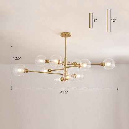 Lustre en verre Aurélie Sputnik à 3 niveaux moderne