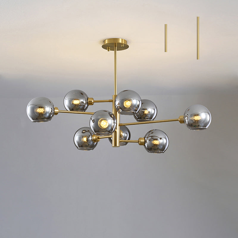 Lustre en verre Aurélie Sputnik à 3 niveaux moderne