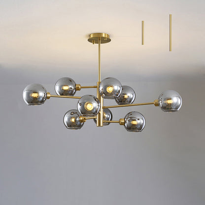 Lustre en verre Aurélie Sputnik à 3 niveaux moderne