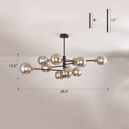 Lustre en verre Aurélie Sputnik à 3 niveaux moderne