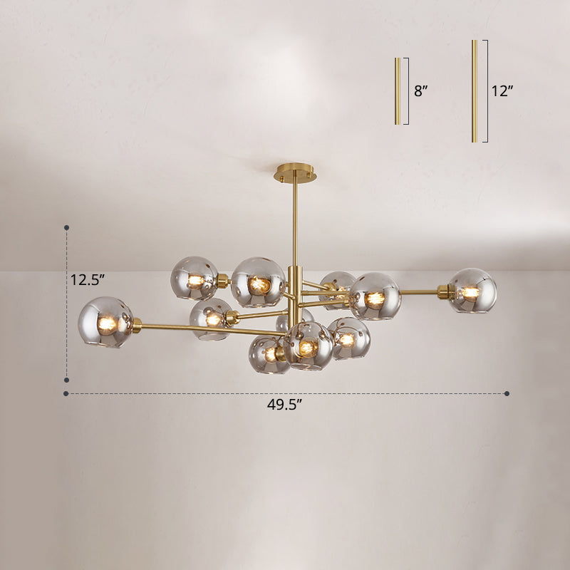 Lustre en verre Aurélie Sputnik à 3 niveaux moderne