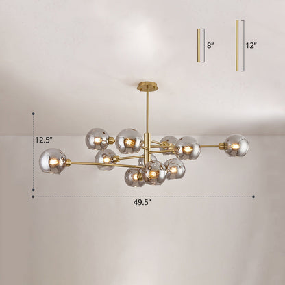 Lustre en verre Aurélie Sputnik à 3 niveaux moderne