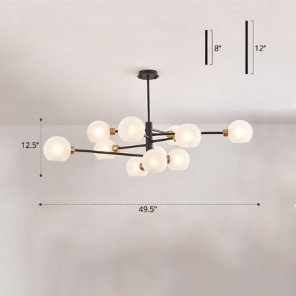 Lustre en verre Aurélie Sputnik à 3 niveaux moderne