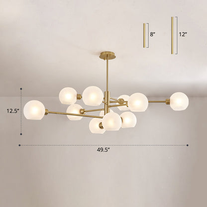 Lustre en verre Aurélie Sputnik à 3 niveaux moderne