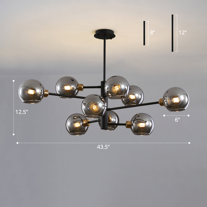 Lustre en verre Aurélie Sputnik à 3 niveaux moderne