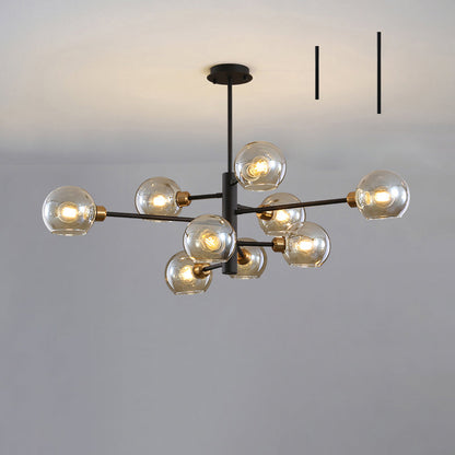 Lustre en verre Aurélie Sputnik à 3 niveaux moderne