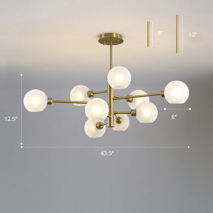 Lustre en verre Aurélie Sputnik à 3 niveaux moderne