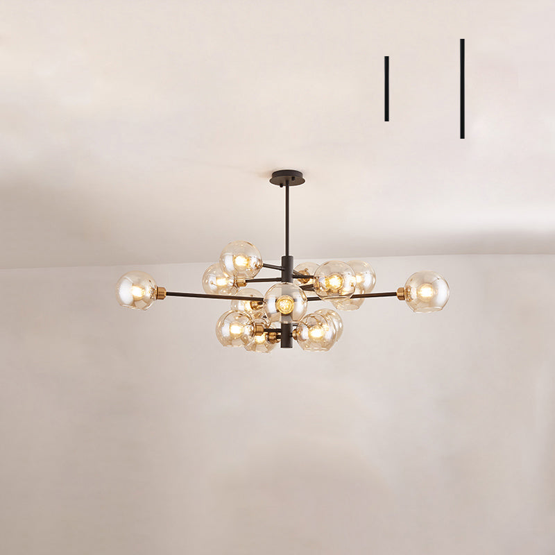 Lustre en verre Aurélie Sputnik à 3 niveaux moderne