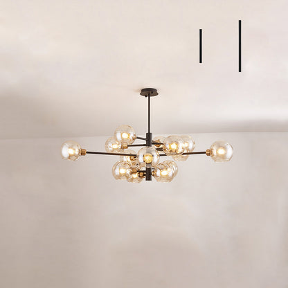 Lustre en verre Aurélie Sputnik à 3 niveaux moderne