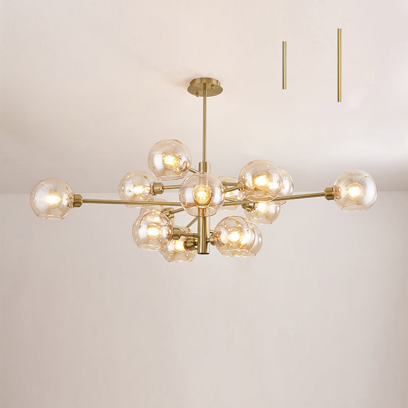 Lustre en verre Aurélie Sputnik à 3 niveaux moderne