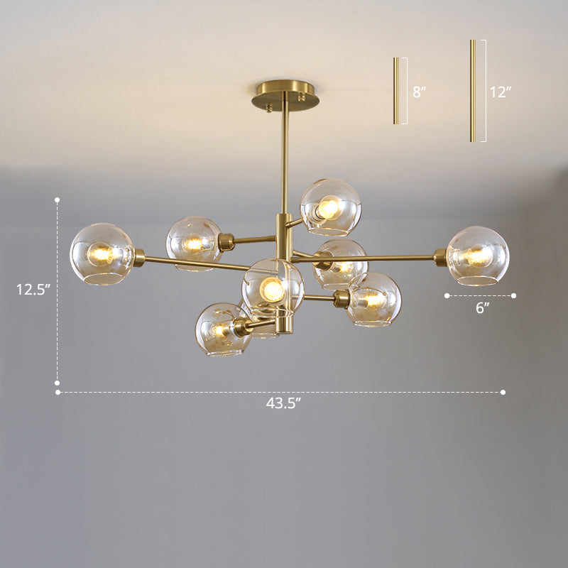 Lustre en verre Aurélie Sputnik à 3 niveaux moderne