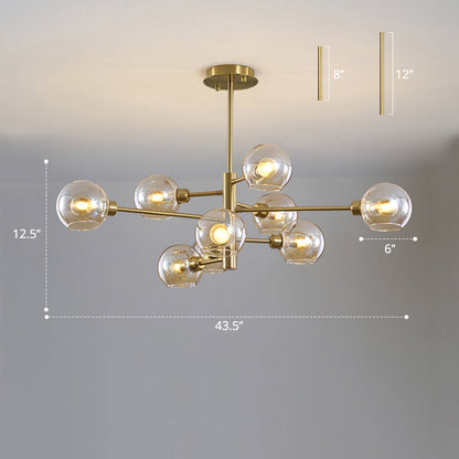 Lustre en verre Aurélie Sputnik à 3 niveaux moderne