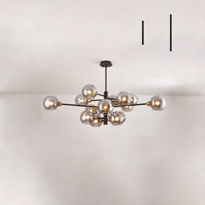 Lustre en verre Aurélie Sputnik à 3 niveaux moderne