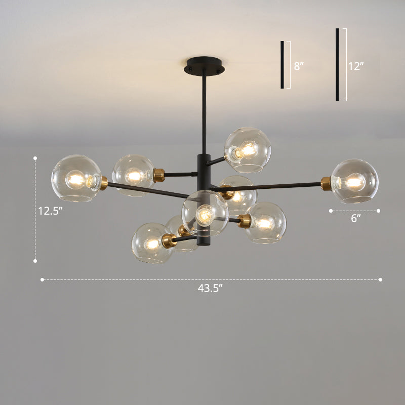 Lustre en verre Aurélie Sputnik à 3 niveaux moderne