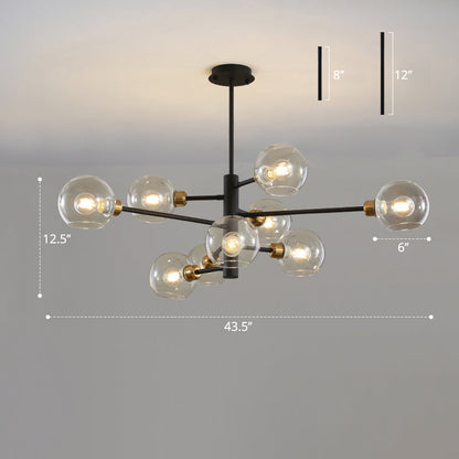 Lustre en verre Aurélie Sputnik à 3 niveaux moderne