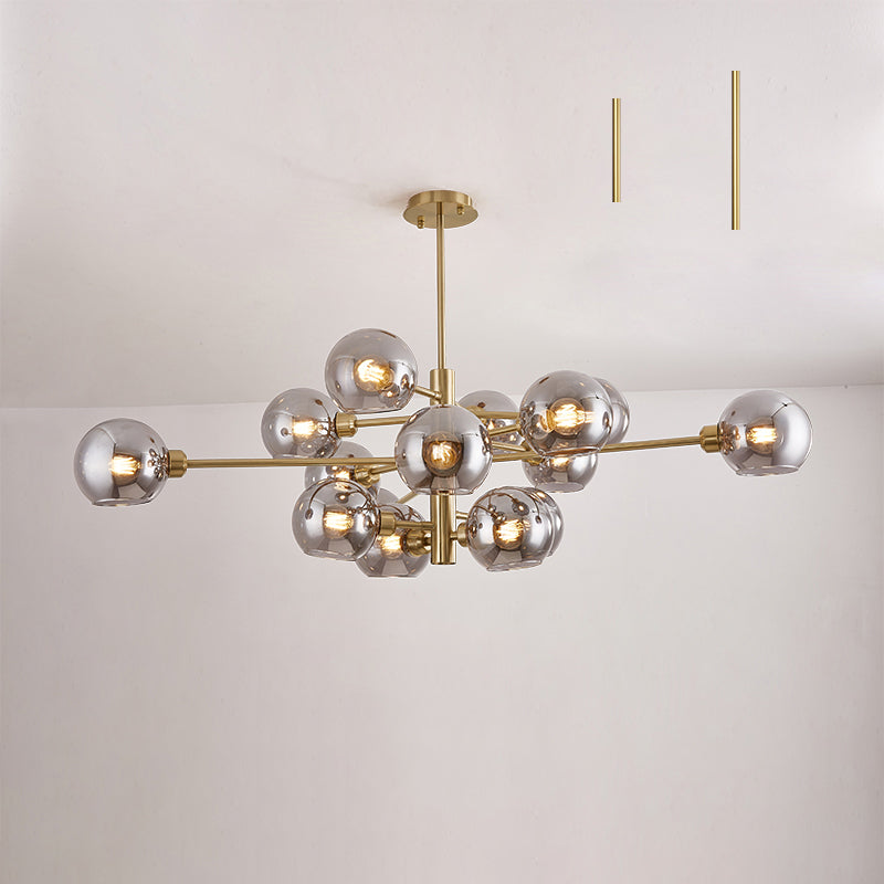 Lustre en verre Aurélie Sputnik à 3 niveaux moderne