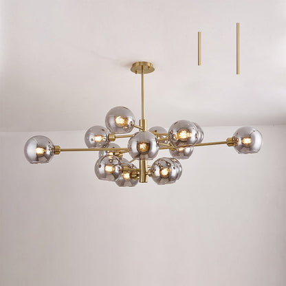 Lustre en verre Aurélie Sputnik à 3 niveaux moderne