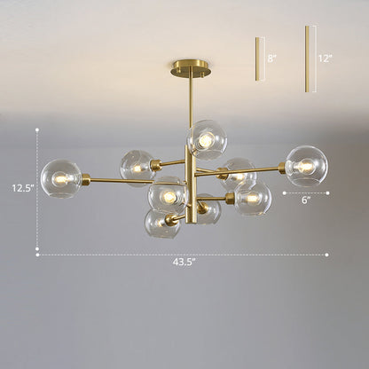 Lustre en verre Aurélie Sputnik à 3 niveaux moderne