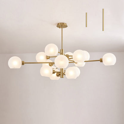 Lustre en verre Aurélie Sputnik à 3 niveaux moderne