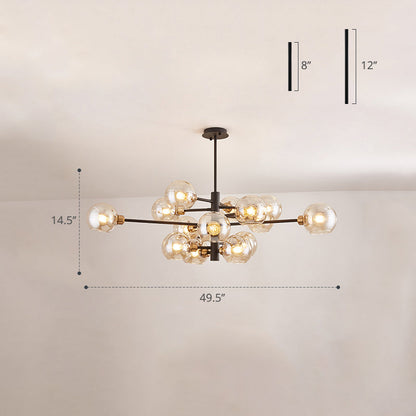 Lustre en verre Aurélie Sputnik à 3 niveaux moderne