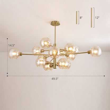 Lustre en verre Aurélie Sputnik à 3 niveaux moderne