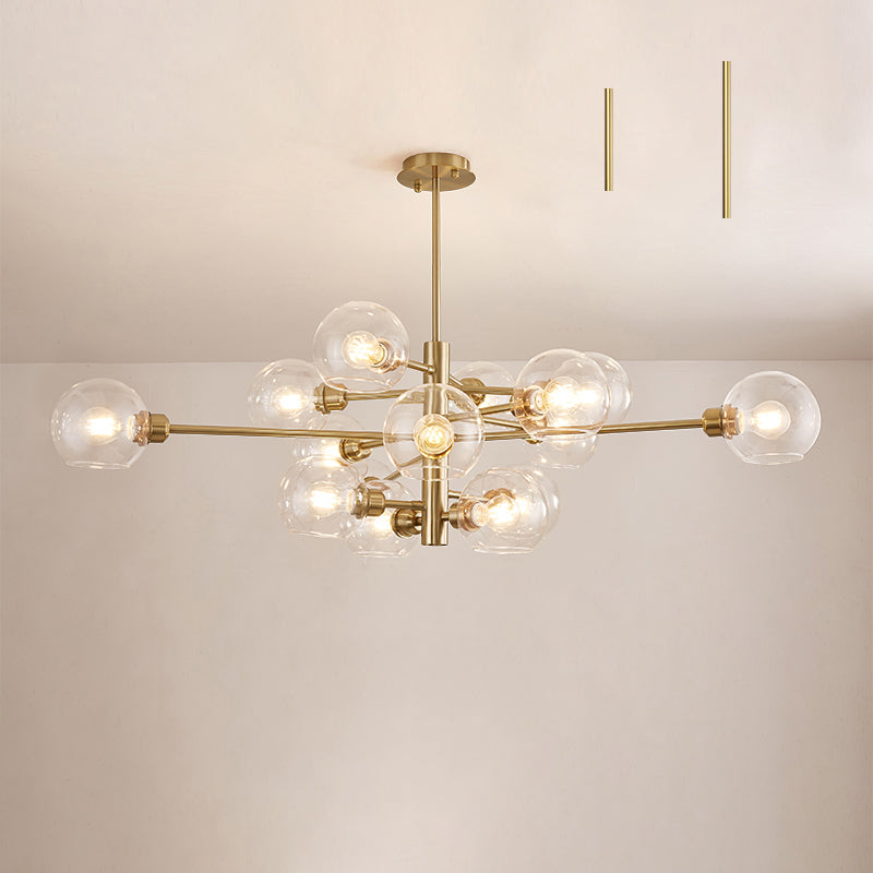 Lustre en verre Aurélie Sputnik à 3 niveaux moderne