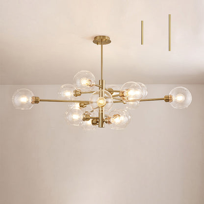 Lustre en verre Aurélie Sputnik à 3 niveaux moderne