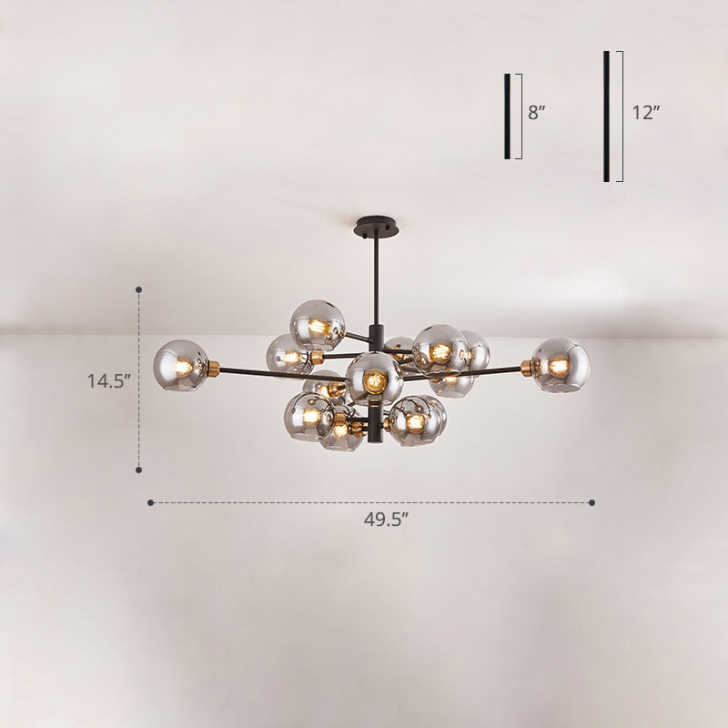 Lustre en verre Aurélie Sputnik à 3 niveaux moderne