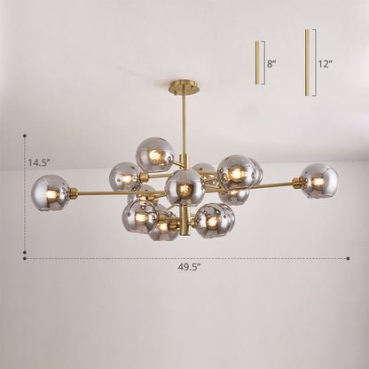 Lustre en verre Aurélie Sputnik à 3 niveaux moderne