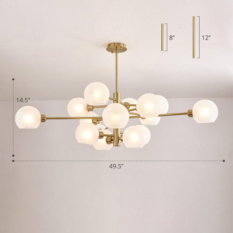 Lustre en verre Aurélie Sputnik à 3 niveaux moderne