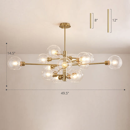 Lustre en verre Aurélie Sputnik à 3 niveaux moderne