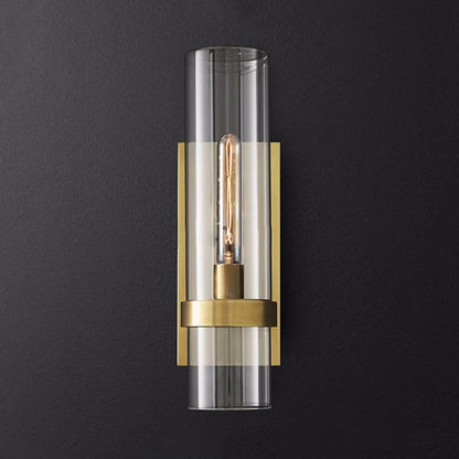 Camille Cylinder Clear Glass Wall Sconce