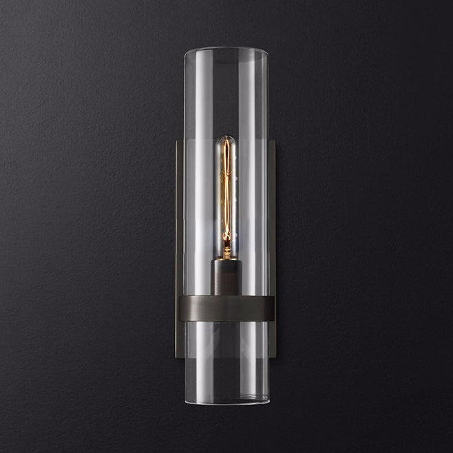 Camille Cylinder Clear Glass Wall Sconce