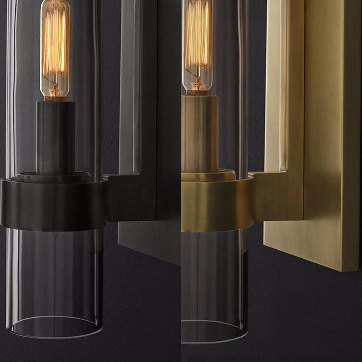 Camille Cylinder Clear Glass Wall Sconce