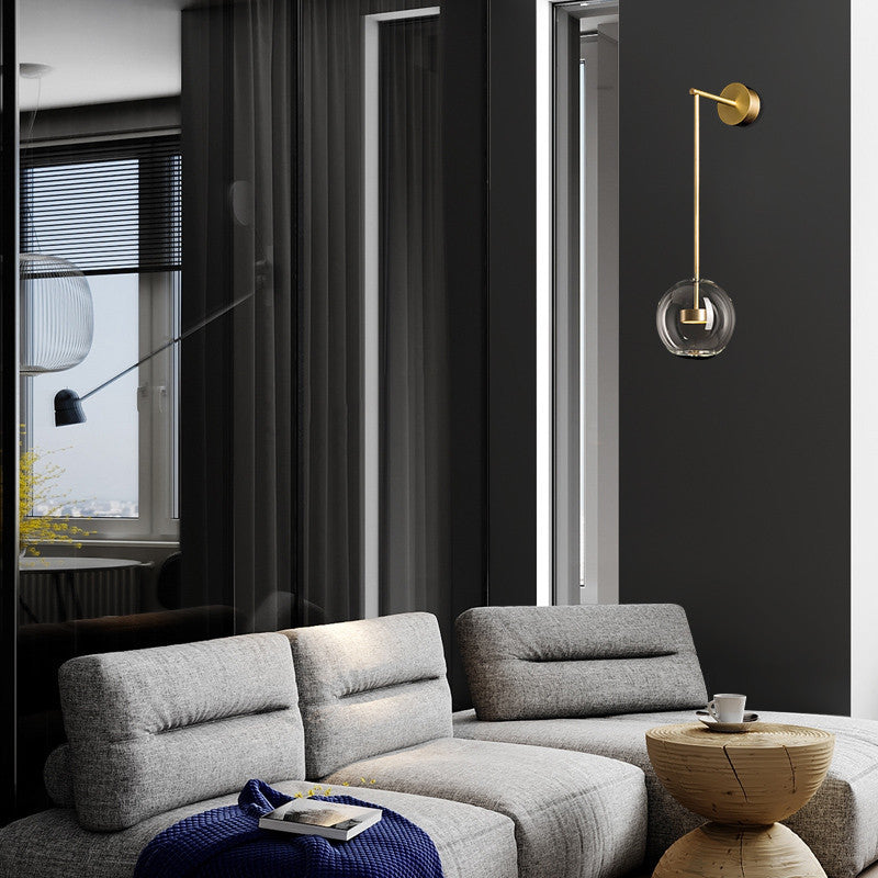 Isabelle Glass Sphere LED Wall Light Sconce