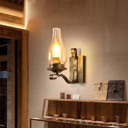 Amélie Rustic Paraffin Lantern Wall Sconce